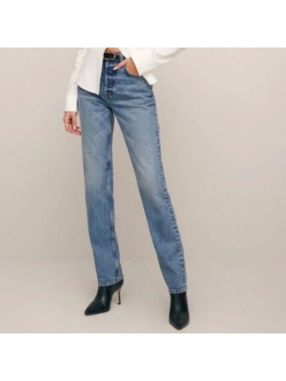 Camille Rowe x Reformation Straight Denim Jean 27 Button Fly Streetwear Designer